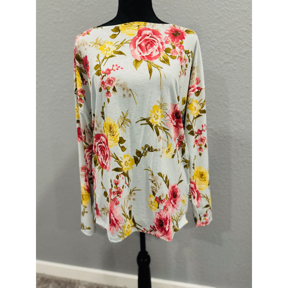 White Birch Vibrant Floral Print Top | NWOT | Sz X-Large - Picture 2 of 11